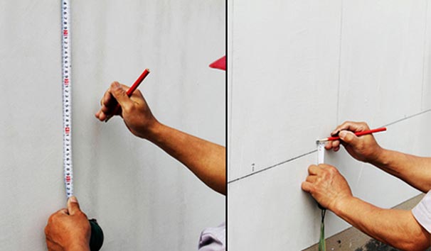 基層處理，彈線排版